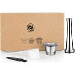 Pengfushop4 Koyu Haki Stili Nespresso Için Icafilas Yeniden Kullanılabilir Kahve Kapsülü Paslanmaz Çelik Doldurulabilir Filtreler Espresso Fincan Fit Inissia & Pixie Kahve Makinesi (Yurt Dışından) - Kahve Eşyaları