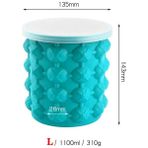 Pengfushop4 L 1100ML Stili Silikon Ice Cube Maker Ice Cube Kalıp Kapaklı Tepsi Taşınabilir Kova Şarap Buz Soğutucu Bira Dolabı Mutfak Partisi Içecek Viski (Yurt Dışından) - Dondurma Aracı - Renkli