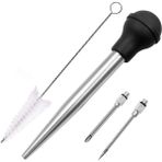 Pengfushop4 Metal Siyah Stil Pişirme Mutfak Paslanmaz Çelik Kümes Hayvanları Barbekü Gıda Lezzet Baster Şırınga Tüp Pompa Pişirme Tavuk Hindi Kümes Hayvanları Et Barbekü Gıda (Yurt Dışından) - Et ve Kümes Hayvanları Araçları - Renkli