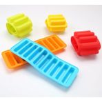 Pengfushop4 Parmak Şekli Silindir Silikon Kurabiyeler Dondurma Çikolata Pişirme Kalıbı Renkli 10 Delikli Buz Küpü Dondurma Kalıbı