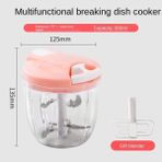 Pengfushop4 Pembe Büyük Stil Mini Manuel Sebze Doğrayıcı 3 Bıçaklı Bıçaklar Et Için El Mikseri Soğan Salatası Zencefil Meyve Sarımsak Doğrama Hafif (Yurt Dışından) - Meyve ve sebze araçları - Renkli