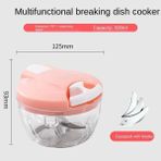 Pengfushop4 Pembe Küçük Bıçak Stili Mini Manuel Sebze Doğrayıcı 3 Bıçaklı Bıçaklar Et Için El Mikseri Soğan Salatası Zencefil Meyve Sarımsak Doğrama Hafif (Yurt Dışından) - Meyve ve sebze araçları - Renkli