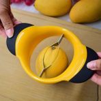 Pengfushop4 Sarı Stil Mango Dilimleme Paslanmaz Çelik Mango Kesiciler Kauçuk Kaymaz Kollar Tart Soyucu Mango Soyma Bıçağı (Yurt Dışından) - Meyve ve sebze araçları - Renkli