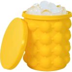 Pengfushop4 Sarı Stil Silikon Buz Küpü Kalıbı Buz Tepsileri, Büyük Silikon Buz Kovası, Buz Küpü Yapıcı, Yuvarlak, Taşınabilir Kova Şarap Buz Soğutucu Bira Dolabı (Yurt Dışından) - Dondurma Aracı - Renkli
