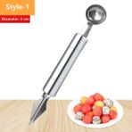 Pengfushop4 Stil-1 Stili 2 In 1 Çift Kafa Paslanmaz Çelik Oyma Bıçağı Meyve Karpuz Dondurma Baller Kepçe Yığınları Kaşık Ev Mutfak Aksesuarları (Yurt Dışından) - Dondurma Aracı - Renkli