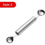 Pengfushop4 Stil-3 Stili 2 In 1 Çift Kafa Paslanmaz Çelik Oyma Bıçağı Meyve Karpuz Dondurma Baller Kepçe Yığınları Kaşık Ev Mutfak Aksesuarları (Yurt Dışından) - Dondurma Aracı - Renkli