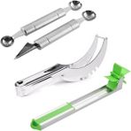 Pengfushop4 Üç Parçalı Takım Tarzı Paslanmaz Çelik Karpuz Dilimleme Meyve Bıçağı Dondurma Hamuru Topu Kazma Aracı Hızlı Kesim Karpuz Mutfak Yardımcı Aletler Seti (Yurt Dışından) - Meyve ve sebze araçları - Renkli