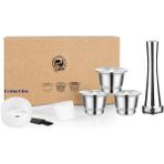 Pengfushop4 Yeşil Stil Icafilas Nespresso Yeniden Kullanılabilir Kahve Kapsülü Paslanmaz Çelik Doldurulabilir Filtreler Espresso Fincan Inissia ve Pixie Kahve Makinesi Için Fit (Yurt Dışından) - Kahve Eşyaları