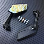 Pengfushop5 1 Çift Tarzı Evrensel Motosiklet Aynaları Motosiklet Dikiz Siyah Yan Aynalar Honda Suzuki Yamaha Kawasaki Scooter Ducati Için (Yurt Dışından)