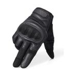 Pengfushop5 B22-SIYAH Stil L Beden Dokunmatik Ekran Pu Deri Motosiklet Tam Parmak Eldiven Koruyucu Donanım Yarışı Arazi Bisikleti Sürme Motosiklet Moto Motokros Enduro (Yurt Dışından) - Motosiklet İçin Eldiven