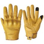 Pengfushop5 Delikli Stil Xl Beden Yeni Motosiklet Eldivenleri Dokunmatik Keçi Derisi Deri Sarı Taktik Eldiven Erkekler Bisiklet Bisiklete Binme Tam Parmak Motosiklet Motor Motokros Luvas (Yurt Dışından) - Motosiklet İçin Eldiven