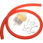 Pengfushop5 Kırmızı Stil 6mm Motosiklet Gaz Yakıt Filtresi Benzin Borusu Hortum Hattı + 4 Klipsli Moto Scooter Dirt Bike Sarı Kırmızı Mavi Yeşil (Yurt Dışından)