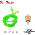Pengfushop5 Yeşil Set Stili Zs Motos 6mm Motosiklet Benzin Yakıt Musluğu Vanaları Açma Kapatma Anahtarı + Yağ Tüpü + Yağ Filtresi Inline Çekvalf Pit Dirt Bike Atv Utv Scooter (Yurt Dışından)