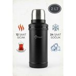 Penguen 2 Litre Avcı Termos Vakumlu Çelik Termos Kamp Piknik Çay Kahve Termosu SUS304 BPA Free