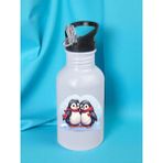 Penguen Baskılı Matara Suluk 600 ml - Sporcu Suluğu, Büyük Suluk, Spor Matara, Sporcu Sulukları