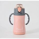 Penguen Çocuk Termosu - 280 ml | Sızdırmaz Çift Cidarlı, Vakum Yalıtımlı | Paslanmaz Çelik Pipetli Termos - Pembe