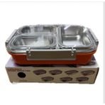 Penguen Özel Tasarım Üç Bölmeli PNG-1305 Model Yemek Sefer Tası - Turuncu