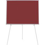 Penguen Teleskopik Ayaklı Bordo Kumaşlı 90x120 cm Pano