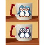 Penguen Teması Kupa - Erkek Arkadaşa Doğum Günü Hediyesi, Erkek Sevgiliye Doğum Günü Hediyesi - Bej