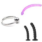 Penis Başı Halkası 25 mm + Devasa Çift Uçlu Dildo 450 mm + Vantuzlu Anal Boncuklar 2'li Set