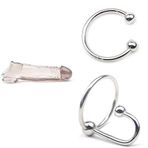 Penis Uzatıcı Penis Halkası Kılıf + At Nalı Penis Başı Halkası 30 mm + Penis Tıkacı Sperm Durdurucu