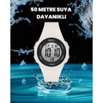 Penly 8217 Model Beyaz +4 Renk Kronometre-Alarmlı 5ATM Su Geçirmez Dijital Çocuk Kol Saati - Beyaz - Siyah
