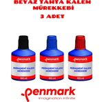 penmark 3 Renk Beyaz Tahta Kalemi Mürekkebi 100 Ml Kırmızı-mavi-siyah