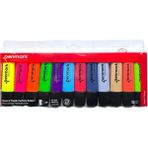 Penmark Fosforlu Kalem 12 Renk Set 6 Neon 6 Tropik 1-5 mm Uçlu Chisel Nib