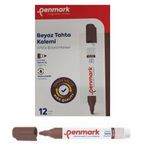 Penmark Kahverengi 12 Adet Beyaz Yazı Tahtası Kalemi