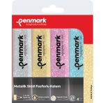Penmark Karışık Simli Renkler 4'lü Paket Fosforlu Kalem