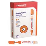 Penmark Turuncu Renk 12 Adet Beyaz Yazı Tahtası Kalemi