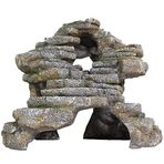 Penn-Plax Reptology Shale Scape Step Ledge & Cave Hideout – Akvaryumlar ve Teraryumlar için Dekoratif Reçine – Sürüngenler, Amfibiler ve Balıklar için Harika – Ekstra Büyük