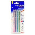 Pensan 0,7mm My-Tech Renkli Tükenmez Kalem 4'lü Set Canlı Renkler ile Akıcı Yazım Deneyimi