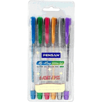 Pensan 2227 My-King Simli Jel 1,0 mm 6 Renk Set Tükenmez Kalem