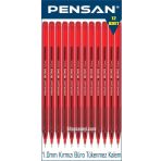 Pensan Büro 1.0 mm 12 Adet Kırmızı Tükenmez Kalem