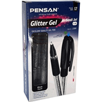 Pensan Jel Simli 1.0 mm Siyah 12 Paket Tükenmez Kalem