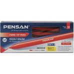 Pensan Keçeli Boya Kalemi Ofis Tipi Kırmızı Keçeli Kalem (10 Lu Paket) - Karışık