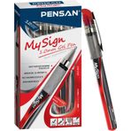 Pensan Kırmızı My Sign Jel Roller Tükenmez Kalem 1.0 mm 12'li Paket