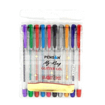 Pensan My-King Glitter 10 Renk Simli Gel Tükenmez Kalem Seti