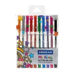 Pensan My King Simli Jel Tükenmez Kalem Seti 10 Renk 1.0 mm - Çok Renkli