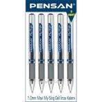Pensan My-Sing Gel 1.0 mm Mavi Roller İmza Kalem 5 Adet Ergonomik Tasarım ile Kaliteli Yazım