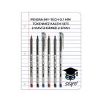 Pensan My-tech 0.7 Mm Tükenmez Kalem Seti 2 Mavi 2 Kırmızı 2 Siyah Çok Renkli