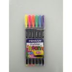 Pensan Neon Keçeli Kalem Seti 6 Parça 0.4 mm Çok Renkli PVC Kutu ile Günlük Kullanım İçin