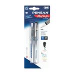 Pensan Roller Kalem My-Sıgn Jell Mavi Siyah 2 Li Set Imza Kalemi PE06030RKMS