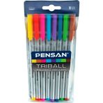 Pensan Triball 01003 Renkli 1 mm 8'li Tükenmez Set
