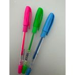Pensan Tükenmez Kalem Jel Pvc 1.0 mm Neon 3 Renk Pembe Yeşil Mavi - Çok Renkli