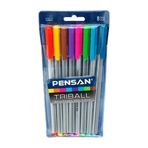 Pensan Tükenmez Kalem Triball 1.0 Mm Bilye Uç 8 Renk Renkli