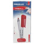 Pensan Tükenmez Kalem - Triball 1003, 1,0 mm, 12'li Set, Kırmızı