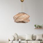 Pentagone Handmade Natural Avize | El Yapımı, Hasır Malzemeli, Eskitme Vintage Tasarım | 20-34 cm Yükseklik | 30x60 cm | E27 Duy Uyumlu