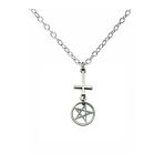Pentagram Kolye – Unisex Metal Takı, 60 Cm Zincirli Gotik & Mistik Stil